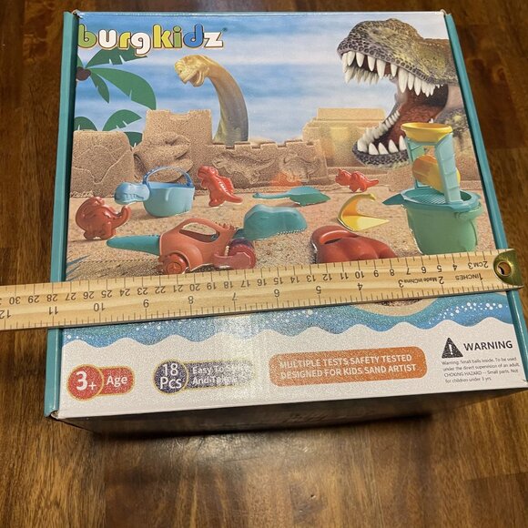 Burgkidz Dinosaur Beach Outdoor Play Set 18 Pieces For Kids Ages 3+ Sand Toys - Picture 12 of 13